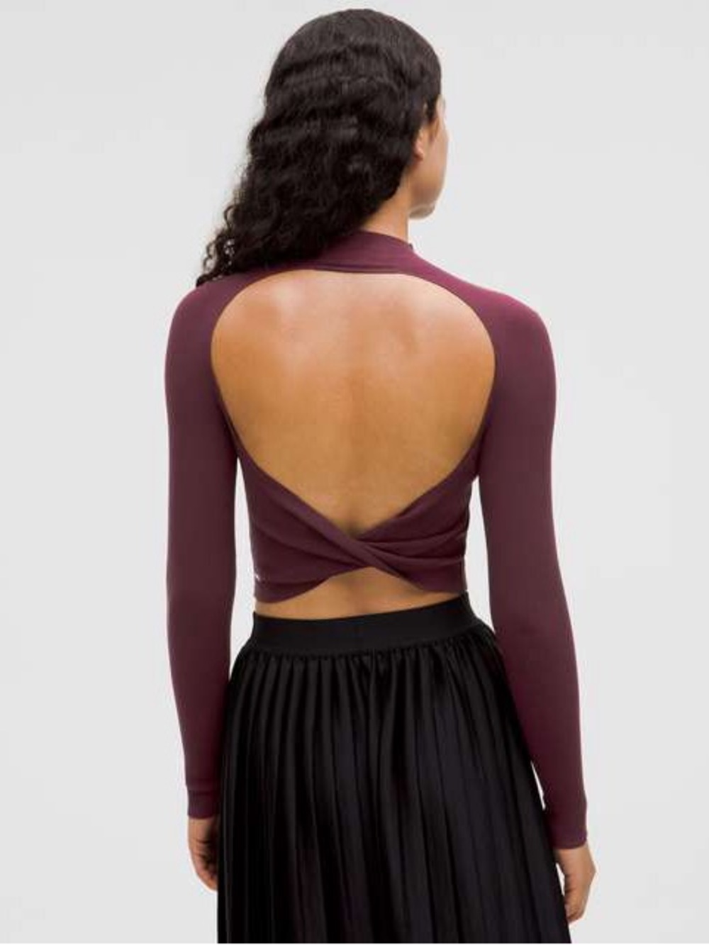 Lululemon Ribbed-Knit Twist-Back Mockneck Sweater Garnet - Picture 1 of 7